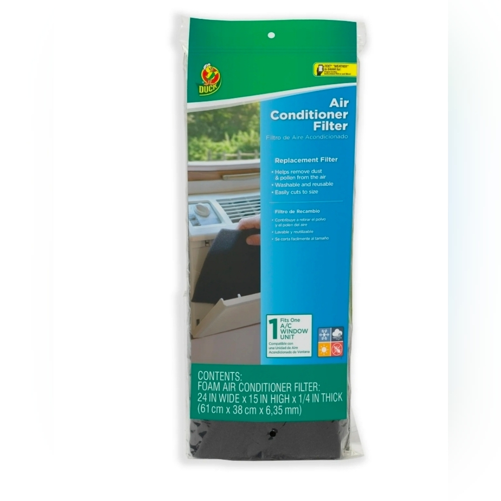 Duck Brand Air Conditioner Replacement Filter, 24 Inches x 15 Inches x 1/4 Inch